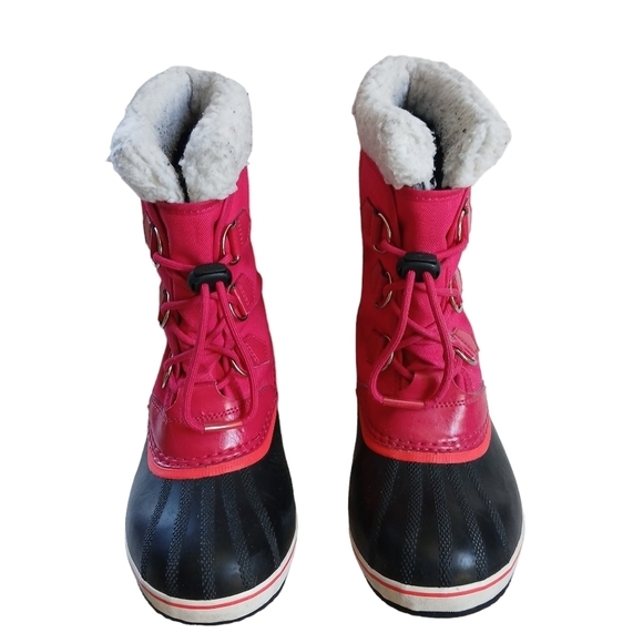 Girls Boots Sorel Yoot Pac Nylon Waterproof Rubber Soles Sherpa C… - Picture 4 of 12